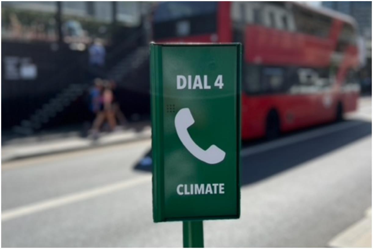 Climate anxiety phone booth appears in London