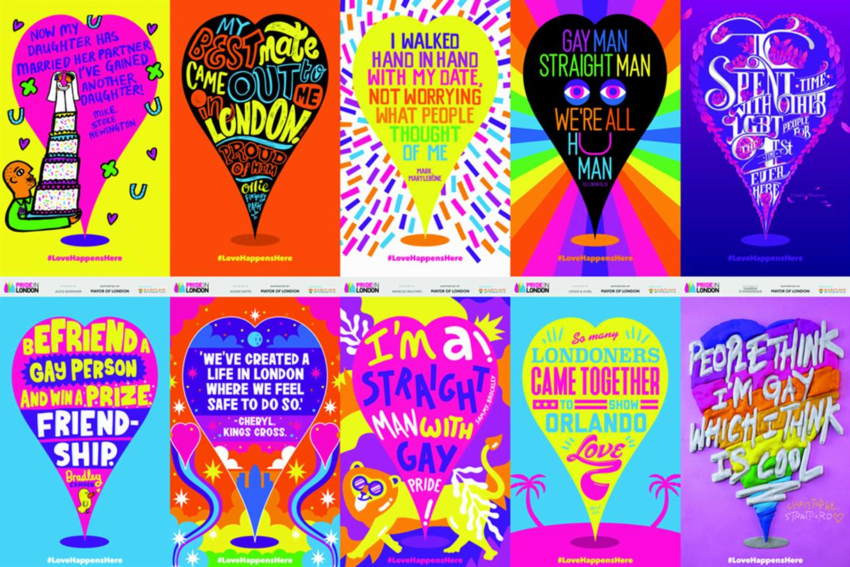 Pride outdoor campaign will fill London with colourful stories of love