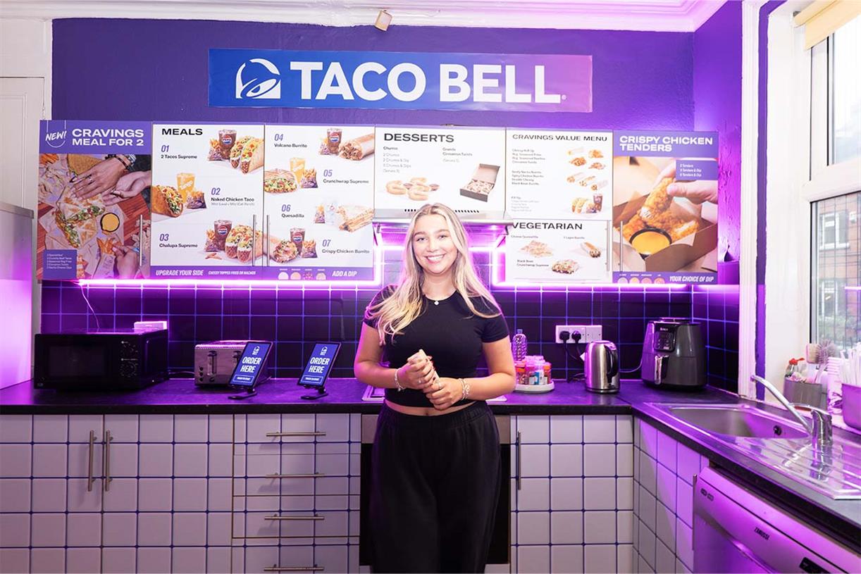 Taco Bell and TheOr transform Leeds student digs into themed store