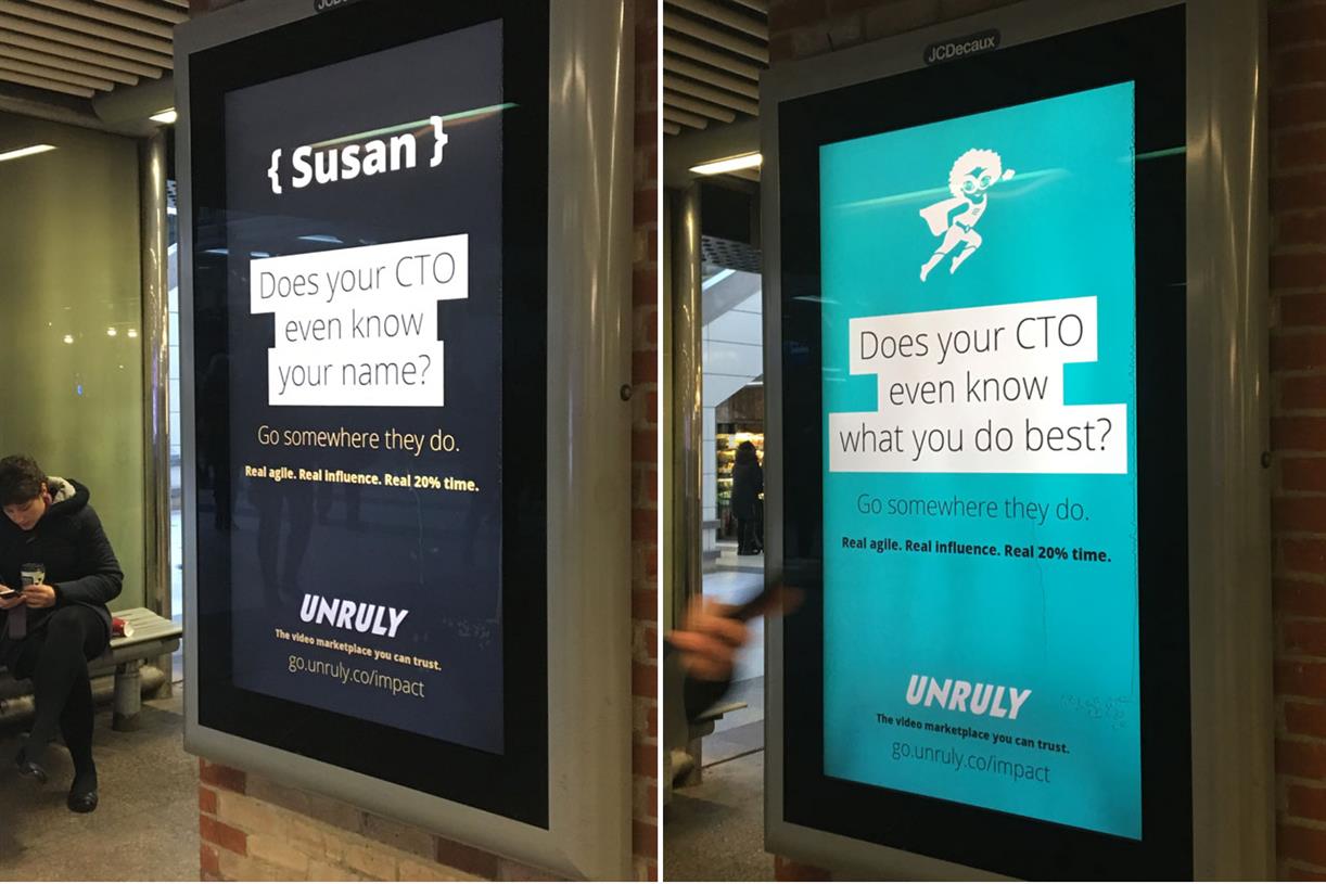 Unruly Places Outdoor Ads Around Tech Giants Offices To Lure
