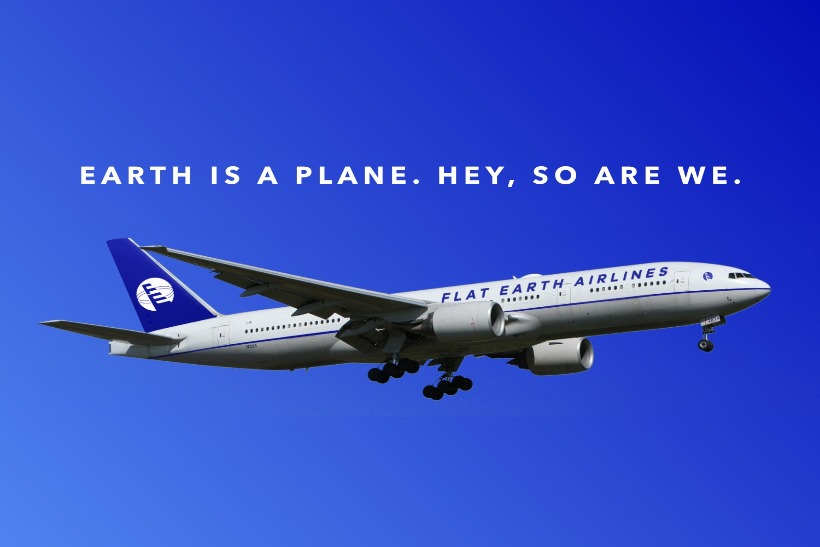 Satirical brand Flat Earth Airlines 