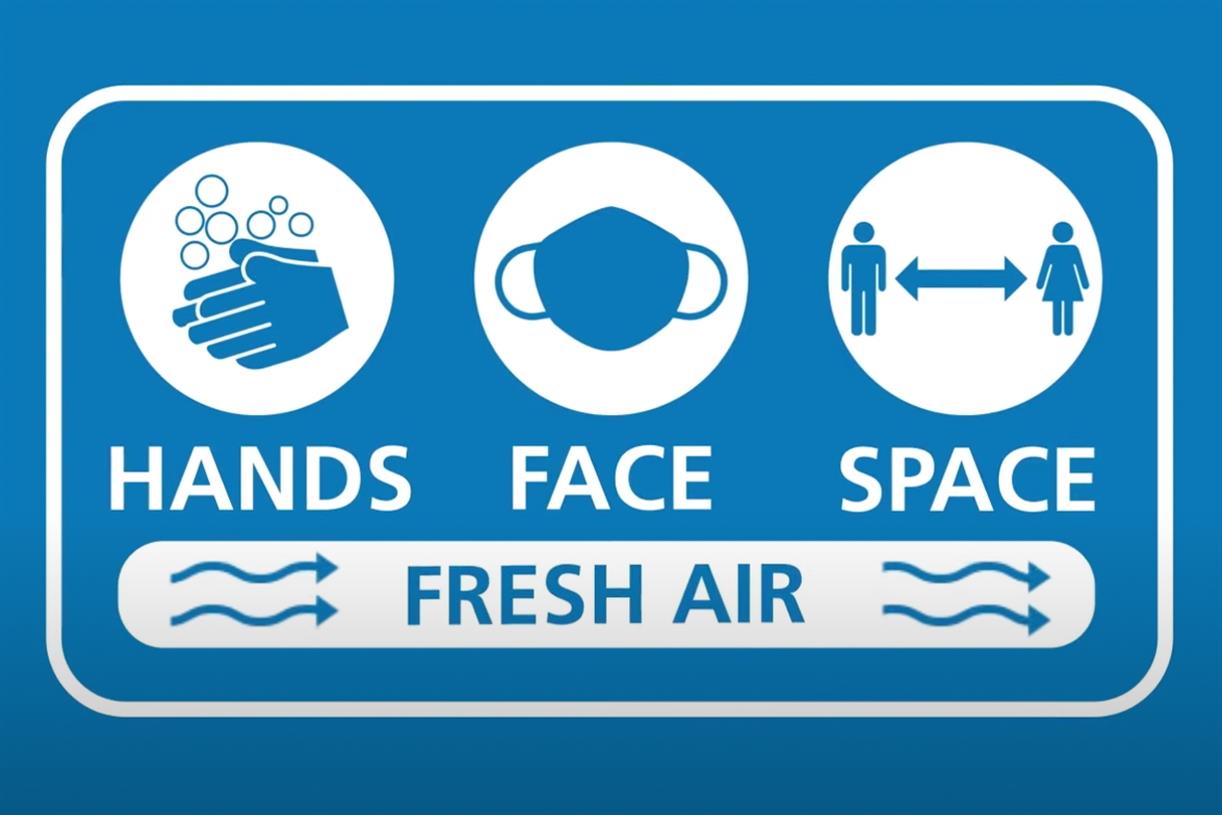 UK government "Hands, face, space and fresh air" by Freuds