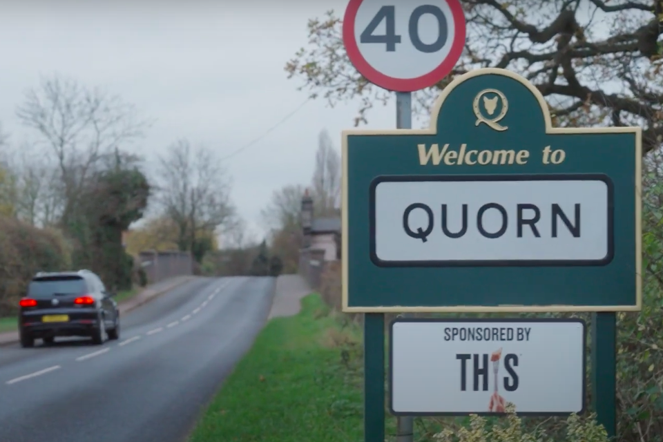 This "This found a lovely village called Quorn" (inhouse)