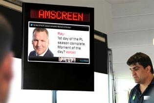 Amscreen: to offer spsort and entertainment content on its digital screen network
