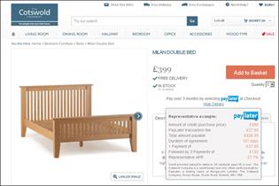 Cotswold: furniture retailer introduces Wonga's PayLater service 