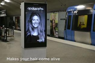 Swedish subway digital stunt sends billboard woman's hair flying