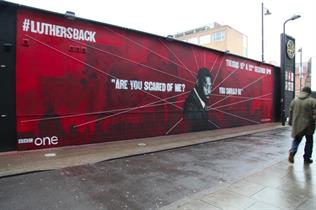 The mural marks the return of BBC series Luther to Brits' screens 