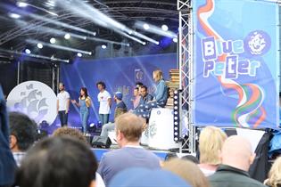 The Blue Peter team on stage