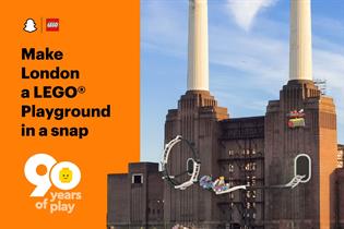 Battersea Power Station with Snap's AR rollercoasters built on top