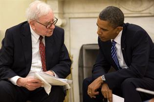 Warren Buffett (left) and president Barack Obama: (picture credit: The White House)