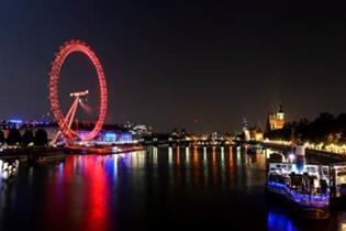 The London Eye: basking in the red light of new sponsor Coca-Cola