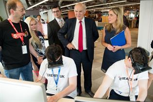 Facebook's Nicola Mendlesohn and Vince Cable at the launch of CreateUK