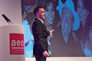 Caspar Berry, professional poker player spoke at the AEO Conference