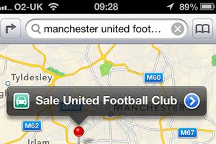 Apple Maps: swaps Man U for Sale United Football Club
