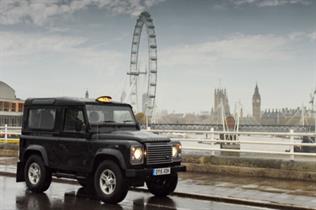 The Defender taxi crossed Waterloo bridge, among other sights