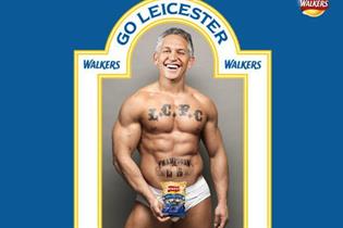 Walkers: Lineker in a campaign for the crisp brand after Leicester City's win