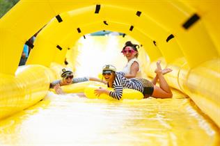 Lipton Ice Tea unveiled its 100-metre slip and slide activation in London
