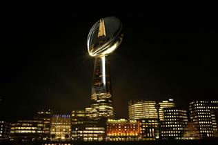 Innovision recently transformed The Shard into the Vince Lombardi Super Bowl trophy