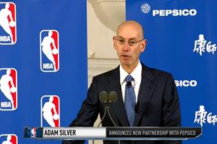 Adam Silver: the NBA commissioner announces the deal with PepsiCo at a press conference