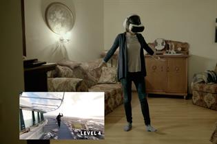 One of the participants in the training with their Gear VR view