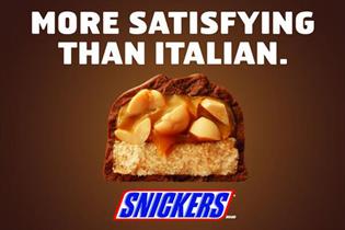 Snickers jumps on the back of Luis Suarez's biting incident during the Uruguay v Italy game