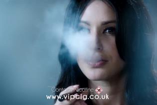 VIP e-cigarette ad: features a woman 'smoking'