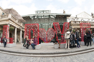 The 2.5-metre high LOVE structure in Covent Garden