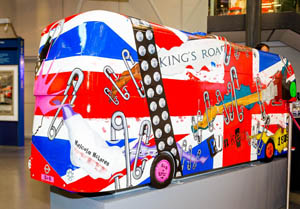 One of TfL's bus sculptures called Punk’ed, created by Valerie Osment