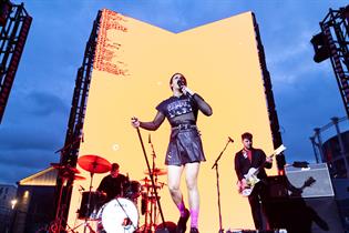 Samsung: Yungblud (pictured) performed outside Samsung KX