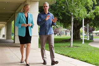Joining forces: IBM boss Ginni Rometty and Apple chief Tim Cook