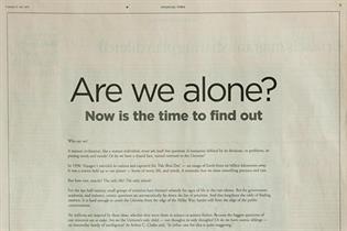 Breakthrough Initiative: buys ad in FT to promote alien quest