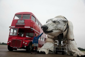 Greenpeace's 'Aurora' puppet is bigger than a double-decker bus
