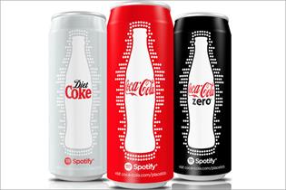 Coca-Cola: latest slim cans carry Spotify branding