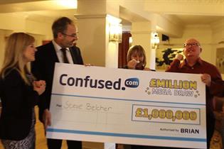 Confused: couple celebrate winning more than they bargained for