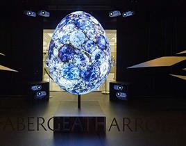 Interactive Fabergé egg window display at Harrods