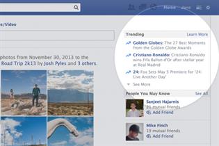 Facebook: launches trending topics feature