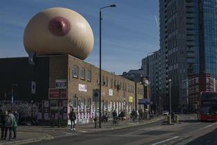 Why Mother put a giant inflatable boob on the roof of a building