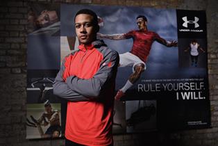Memphis Depay: at an event promoting his involvement with Under Armour