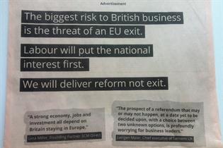 Labour: the party has taken an ad in the FT