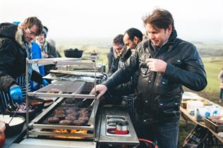 Chef James Martin dished up burgers and subs to special guests