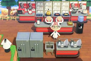 A shot from KFC activation inside popular game Animal Crossing