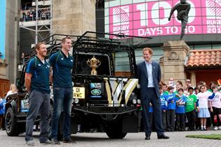 Land Rover is taking the Rugby World Cup trophy on a 100 day tour