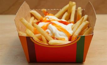There were six different toppings available at the fries-only pop-up (image: McDonald's Australia)