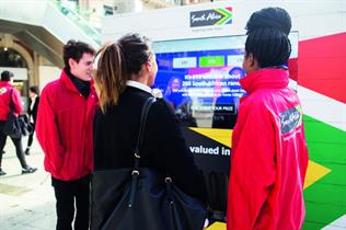 The South African Tourism activation was developed with agency BD Network