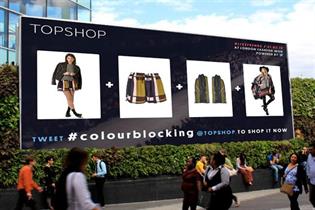 Topshop: ties up with Twitter and Ocean Outdoor for London Fashion Week