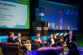 From left to right: Brent Hoberman, Unilever Foundry's Jonathan Hammond, Alon Zadka and Pol Navarro