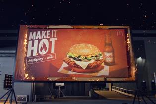 McDonald's billboard on fire