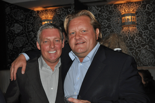 Hanging out: Arena Media's Steve Booth with Lawson Muncaster from City AM