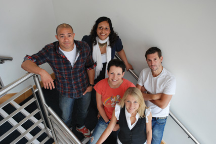 Left to right: Rahman Mohammed, Broma Patel, Claire Norburn, Lauren Clarke and John Byrne