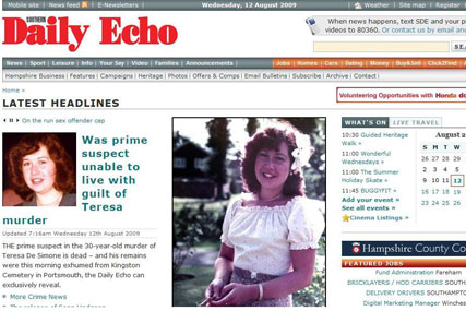 Daily Echo: part of Newsquest's web portfolio that has been relaunched